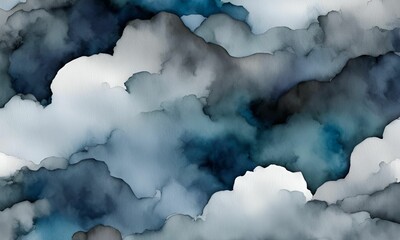 Obraz premium Stormy Skies - Dark grays and blues merging like a stormy sky