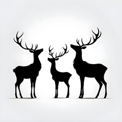 reindeer silhouette vector illustration