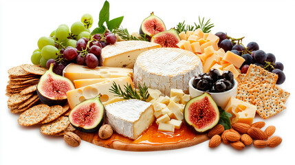 A gourmet cheese board with fresh fruit, Christmas parties, New Year's party