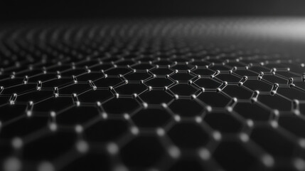 Fototapeta premium Close-up view of a graphene lattice structure showcasing interconnected atoms and bonds under soft lighting