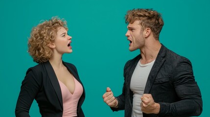An emotional standoff, where a girlfriend and boyfriend shout at each other, highlighting the pain and frustration driving them toward a breakup.