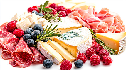 A gourmet cheese board with fresh fruit, Christmas parties, New Year's party