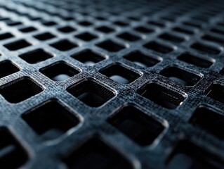 Close-up of metal grate with holes