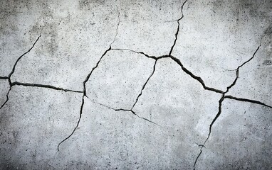 Obraz premium Detailed view of cracked concrete surface showing signs of wear and age, likely found in an urban environment during daylight hours