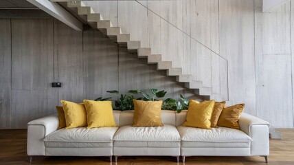 A living room with a couch, chairs, and a table with a view of the ocean.