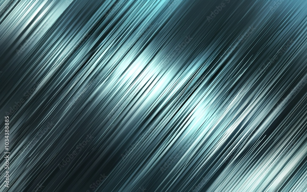 Poster textured pattern of vertical metallic lines reflecting light in various shades of blue and silver du