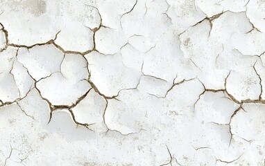 Cracked white surface with visible fissures highlighting signs of dryness and wear in an arid environment