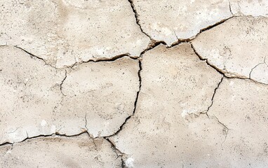 Obraz premium Cracked dry earth surface showing signs of drought in a rural landscape during hot summer days