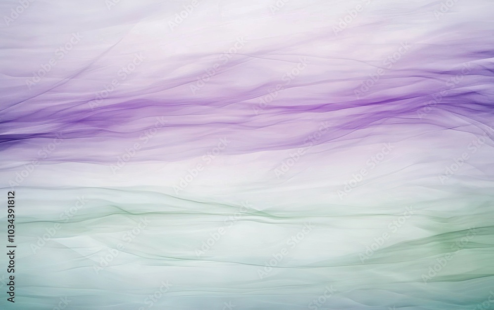 Aufkleber soft purple and green abstract waves create a serene background in a gentle, flowing design with a p