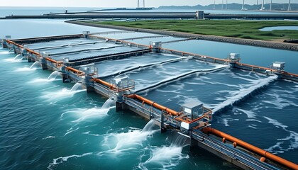 Water treatment facility with aeration tanks