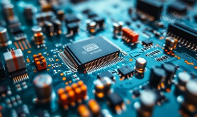 Close-up of electronic circuit board.