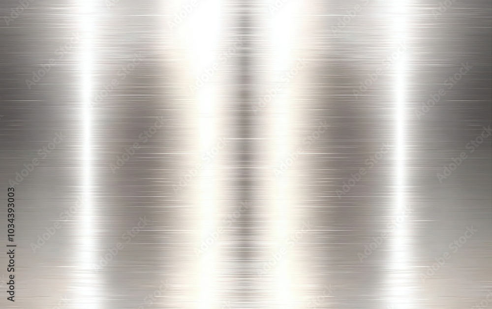 Poster smooth metallic surface with subtle reflections and linear texture under bright light conditions in 