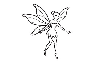 Fairy Flight Silhouette Vector Illustration, Fairy Flight Silhouette 