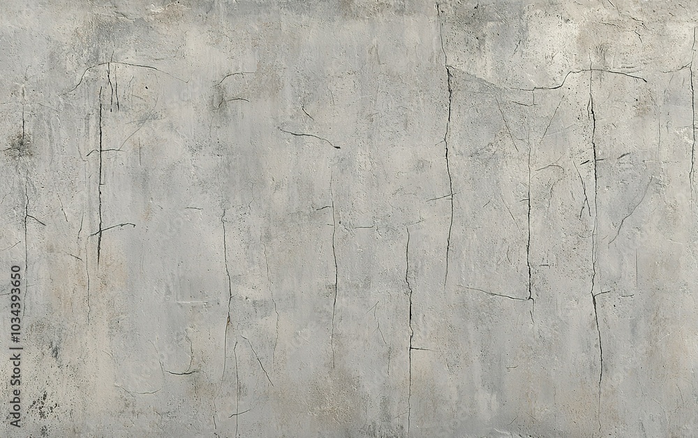 Poster cracked concrete wall with intricate textures and patterns showcasing weathering and age in a minima