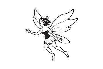 Fairy Flight Silhouette Vector Illustration, Fairy Flight Silhouette 