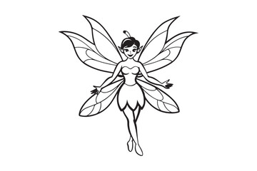 Fairy Flight Silhouette Vector Illustration, Fairy Flight Silhouette 