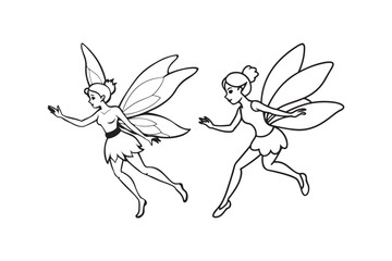 Fairy Flight Silhouette Vector Illustration, Fairy Flight Silhouette 