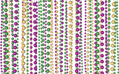 Mardi Gras beads over a transparent background. 3D render. © Kevin