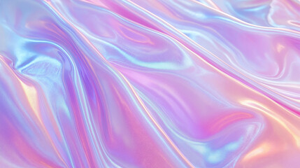 Obraz premium Holographic gradient background with iridescent colors and smooth flowing textures.
