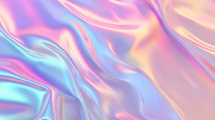 Holographic gradient background with iridescent colors and smooth flowing textures.