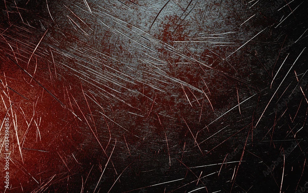 Poster abstract textured background featuring scratched metal surface with subtle red hue and dark underton