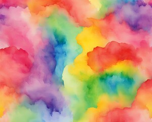 Vibrant Rainbow Watercolor - A vivid, multicolored background that blends seamlessly