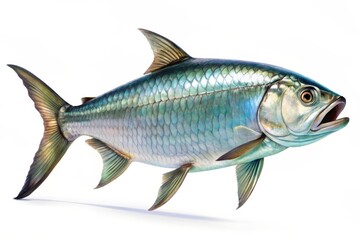 Fototapeta premium Stunning Tarpon Fish Isolated on White Background