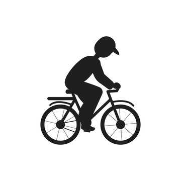 recommend clip art: Person Riding Bicycle Silhouette, Flat Cycle Icon.
