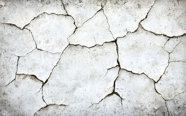 Obraz premium Cracked surface of an old concrete wall revealing wear over time and weathering effects