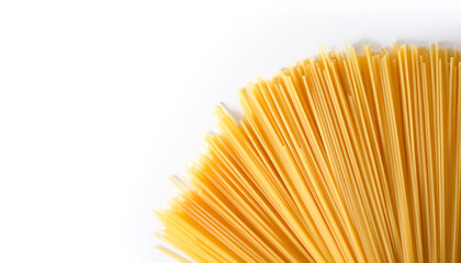 Spaghetti pattern on side position provides copy space for text. background concept isolated white