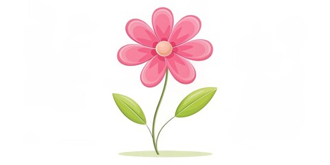 Fototapeta premium Vibrant Pink Flower Vector Illustration for Logo Design
