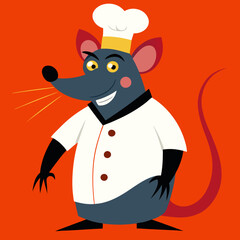 illustration of a cartoon chef with a knife