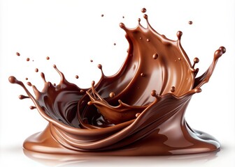 Chocolate Splash on Isolated Transparent Background