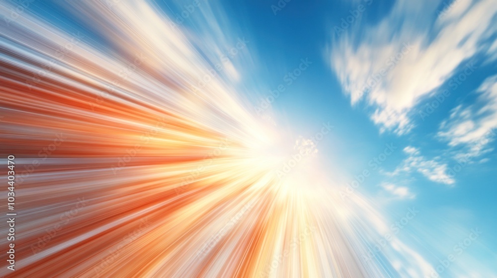 Aufkleber bright rays of sunlight break through a mix of colorful clouds, creating a vibrant display against a