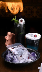 collection of fun and spooky drink ideas for halloween