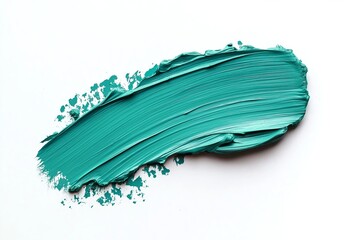 Aqua green paint smear on a white background, featuring a smooth and textured finish with a vibrant, fresh tone
