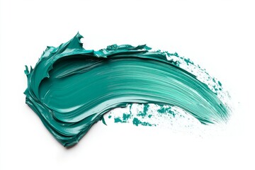 Aqua green paint smear on a white background, featuring a smooth and textured finish with a vibrant, fresh tone