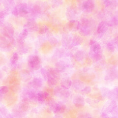 Orange pink grunge watercolor stains seamless pattern. Colored texture abstract romantic backdrop illustration for poster, banner, print, fabric. For vintage and artistic projects.