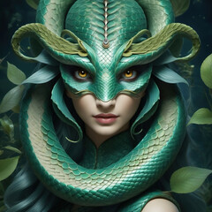 Snake Woman. Portrait of a fairy-tale personage.