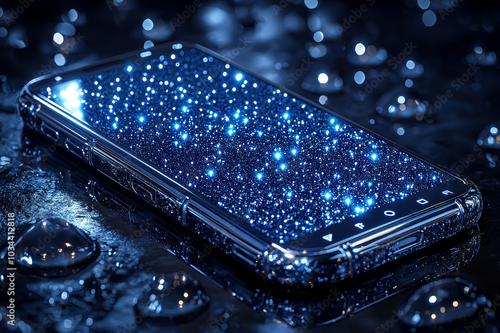 Poster a mobile phone with an encrypted message, showing the role of cryptography in securing communication