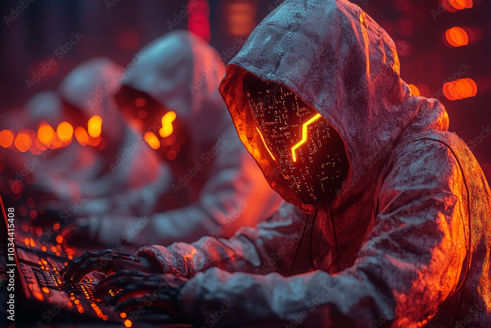 Poster a hacker group targeting corporate servers, symbolizing the increasing sophistication of cyber threa