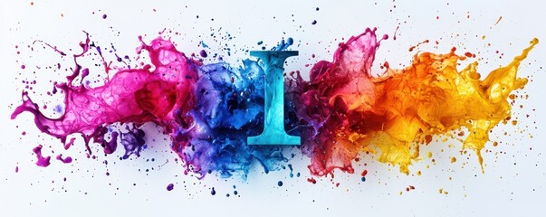 Obraz premium Colorful paint splatter illustration with vibrant hues and abstract design in a striking composition