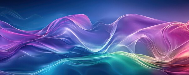 Naklejka premium Abstract wallpaper design featuring swirling pastel hues of purple, pink, and blue creating a vibrant yet calming visual effect