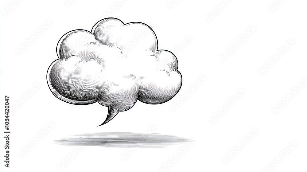 Aufkleber continuous one-line drawing of an empty speech bubble on white background