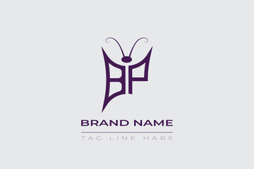 BP Butterfly logo design. Butterfly initials B and P line art logo template. This design can be used in cosmetics fashion and jewelry.