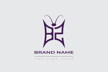 BZ Butterfly logo design. Butterfly initials B and Z line art logo template. This design can be used in cosmetics fashion and jewelry.
