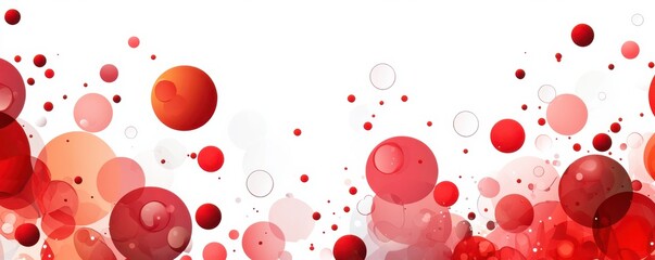 Red  background with circles and bubbles, creating a dynamic and vibrant abstract design