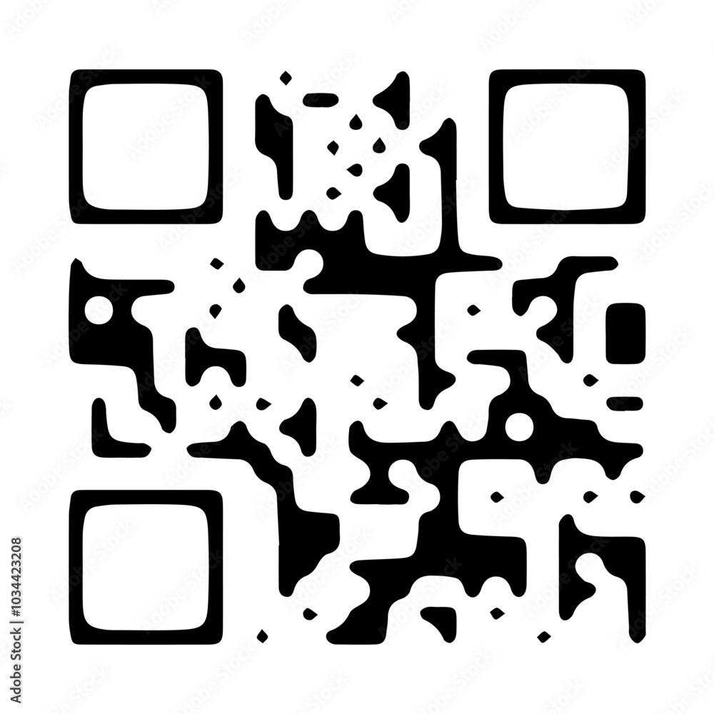 Aufkleber QR code scan vector. Scanning barcode icon isolated white background. Encoded pattern for online sharing, payment, data, and tech content. Simple black symbol, technology for