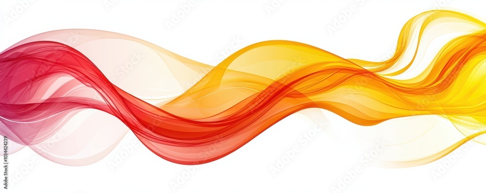 Poster abstract colorful wave pattern with red and orange gradient curves on a white background, perfect fo