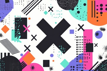 Fototapeta premium Colorful geometric abstract design with vibrant shapes and bold patterns for modern graphic artwork and creative backgrounds